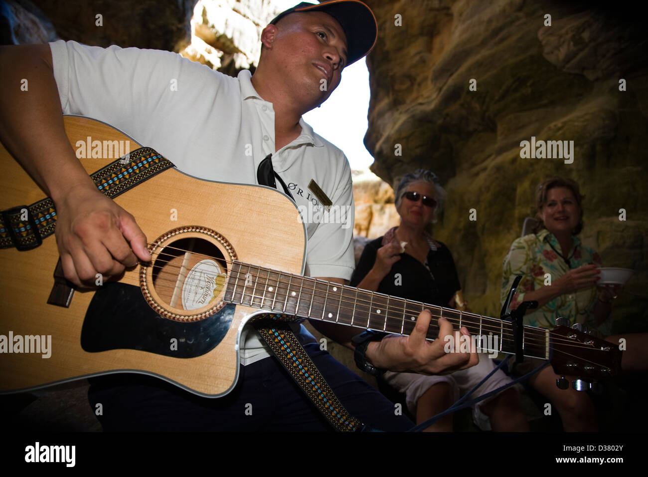 Entertainment during a visit to 'Alladin's Cave' on Bigge Island, Western Australia Stock Photo
