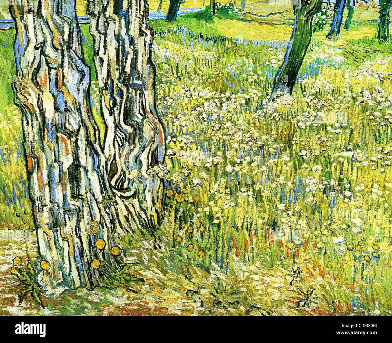 Vincent van Gogh, Tree Trunks in the Grass. 1890. Post-Impressionism. Oil on canvas. Rijksmuseum Kröller-Müller, Otterlo Stock Photo