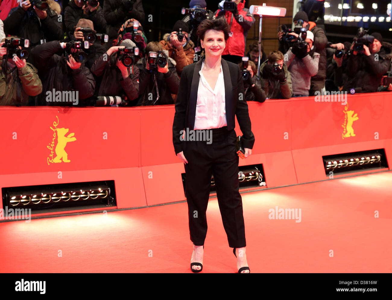 French actress Juliette Binoche arrives for the premeire of the movie 'Camille Claudel 1915' during the 63rd annual Berlin International Film Festival, in Berlin, Germany, 12 February 2013. The movie is presented in competition at the Berlinale. Photo: Kay Nietfeld/dpa Stock Photo