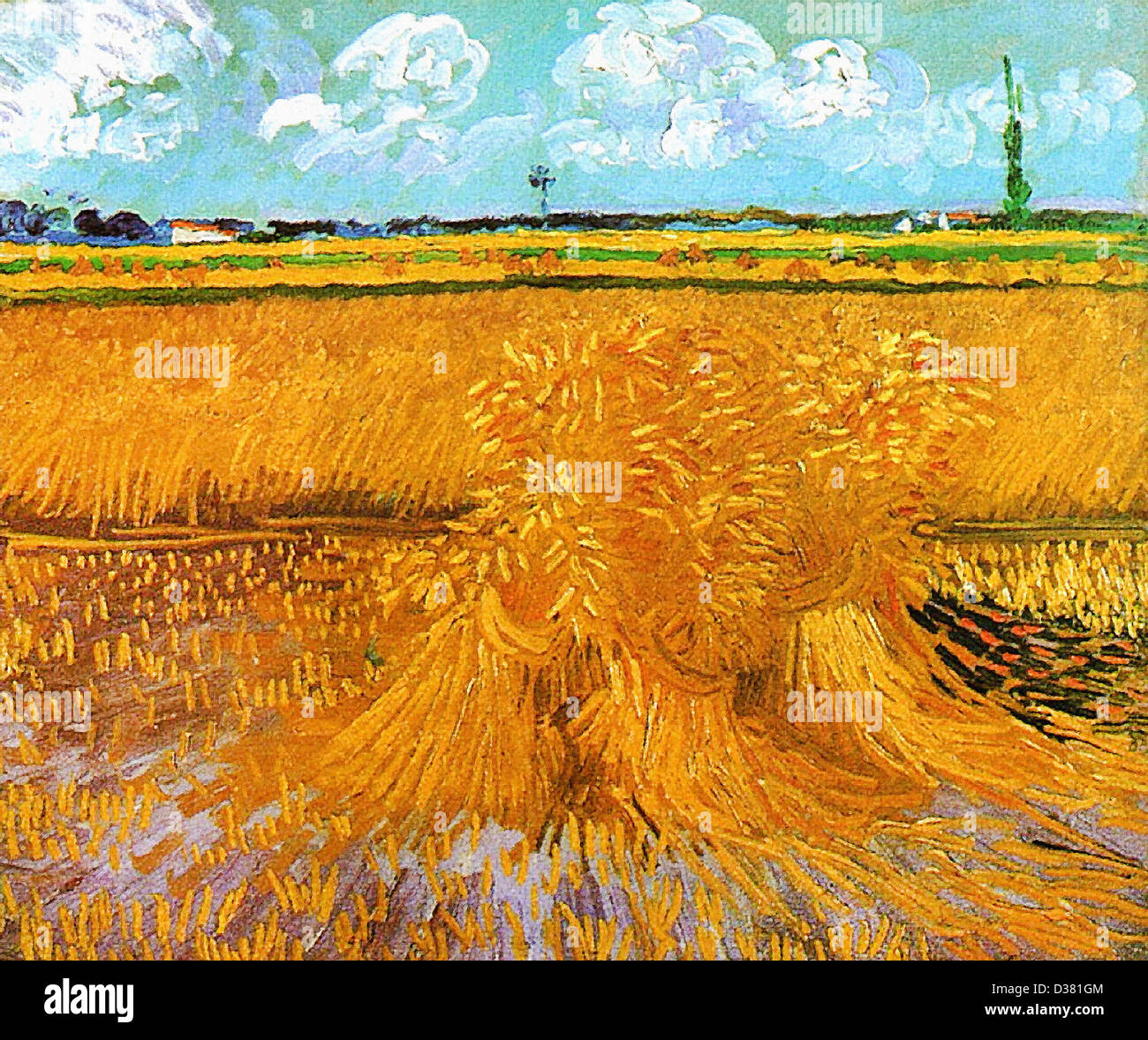 Wheatfield with sheaves hires stock photography and images Alamy