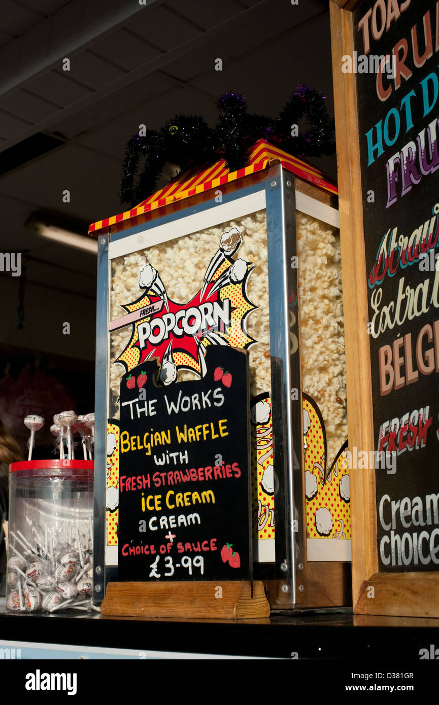 Seaside Food Popcorn Blackpool Waffle Ice Cream Stock Photo Alamy