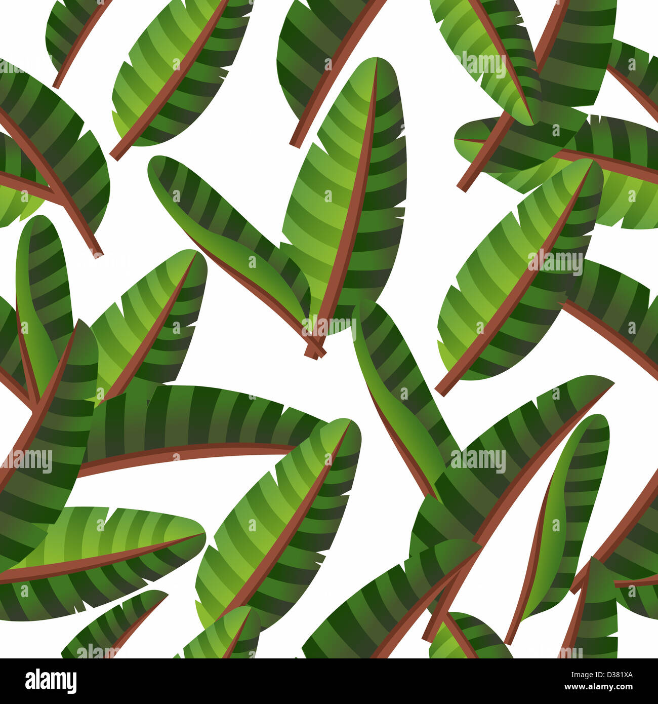 Spring tropical green leaves seamless pattern. Vector file layered for easy manipulation and custom coloring. Stock Photo