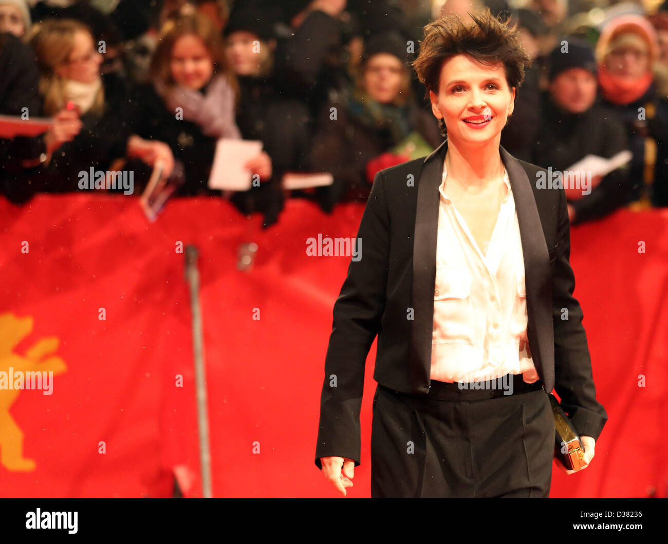 French actress Juliette Binoche arrives for the premiere of the movie 'Camille Claudel 1915' during the 63rd annual Berlin International Film Festival, in Berlin, Germany, 12 February 2013. The movie is presented in competition at the Berlinale. Photo: Kay Nietfeld/dpa Stock Photo
