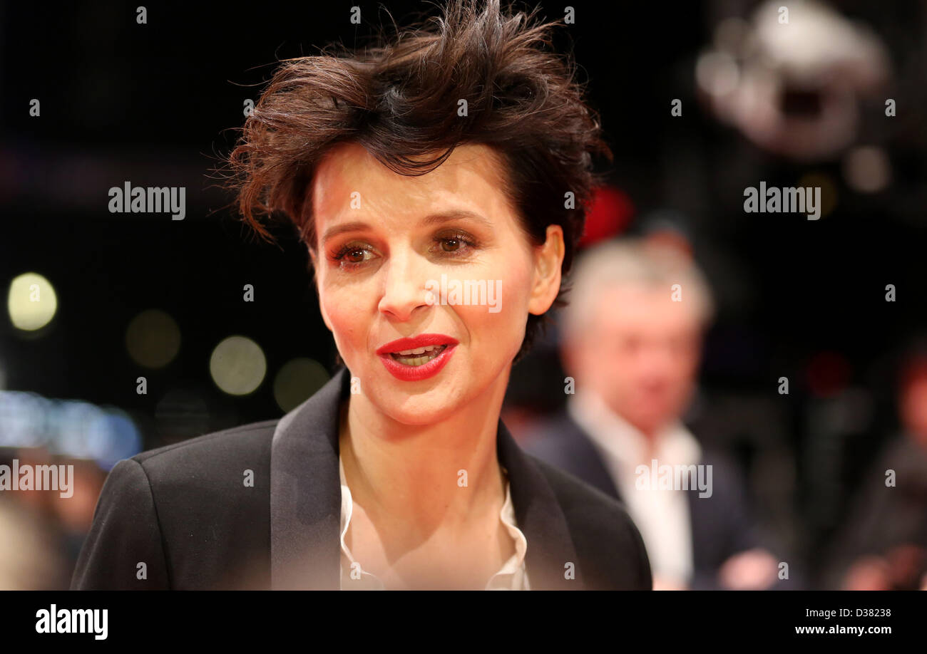 French actress Juliette Binoche arrives for the premeire of the movie 'Camille Claudel 1915' during the 63rd annual Berlin International Film Festival, in Berlin, Germany, 12 February 2013. The movie is presented in competition at the Berlinale. Photo: Kay Nietfeld/dpa Stock Photo