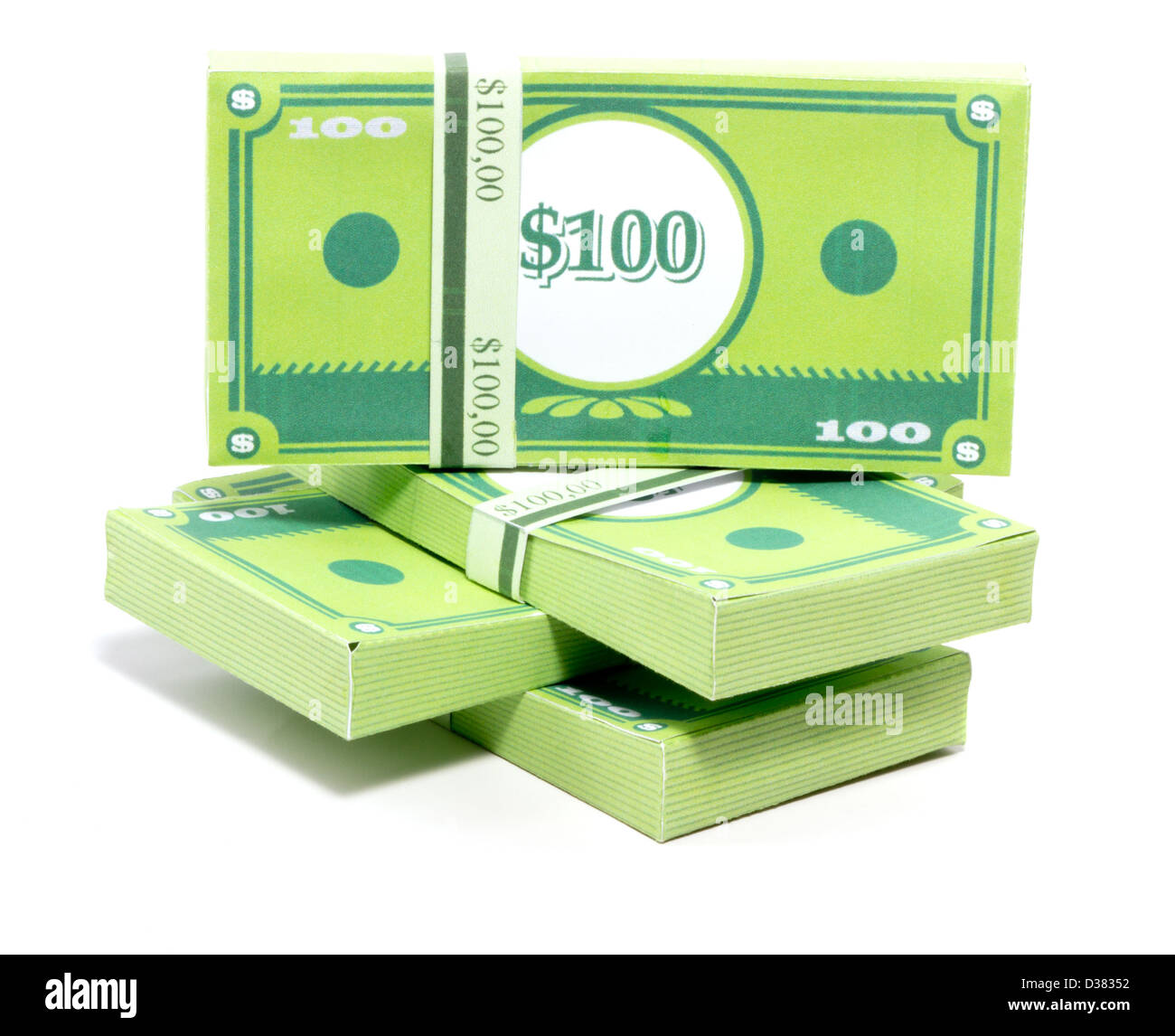 Stack of money made in papercraft Stock Photo Alamy