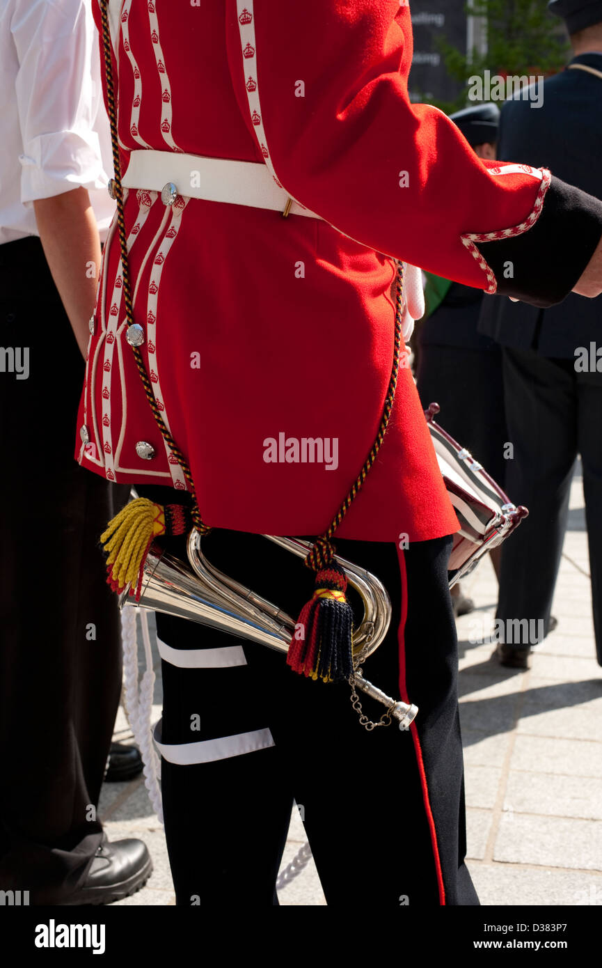 British Army Bugler Bugle Player Stock Photo