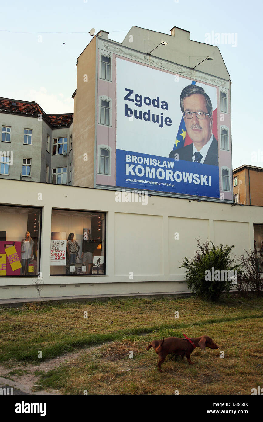 Poznan, Poland, Poster by Bronislaw Komorowski, the PO candidate for the presidential elections Stock Photo