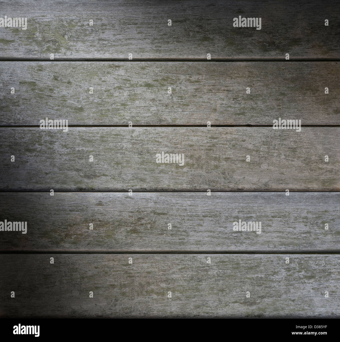 Grayish weathered horizontal wood texture background lit diagonally Stock Photo