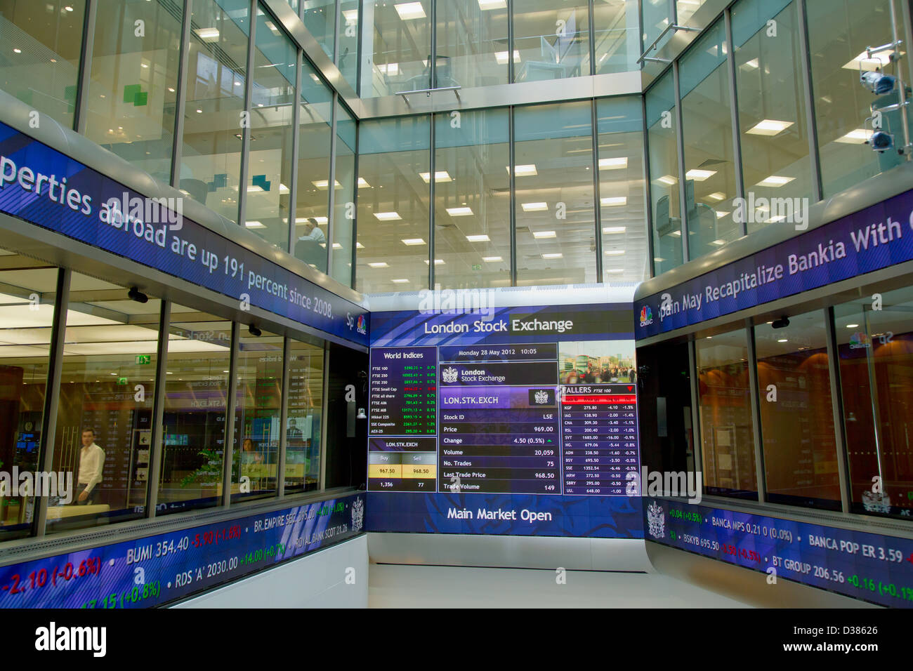 London, United Kingdom, inside view of the London Stock Exchange Stock Photo