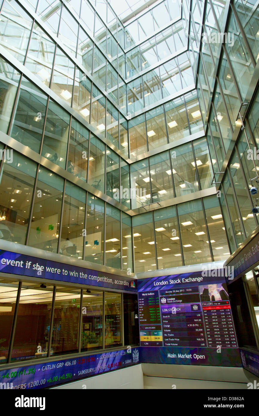 London, United Kingdom, inside view of the London Stock Exchange Stock Photo