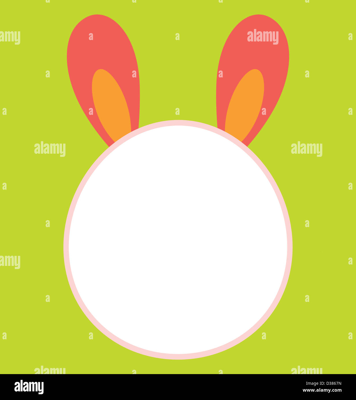 A big empty bunny head template that is great to be use as invitation ...