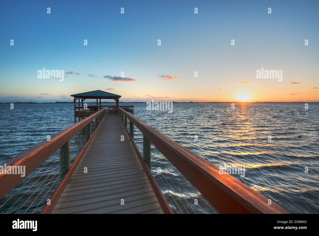Indian River at Sunrise in Melbourne, Florida Stock Photo