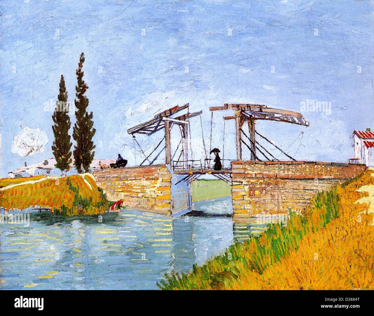 Vincent van Gogh, The Langlois Bridge. 1888. Japonism. Oil on canvas. Wallraf-Richartz Museum, Cologne, Germany. Stock Photo