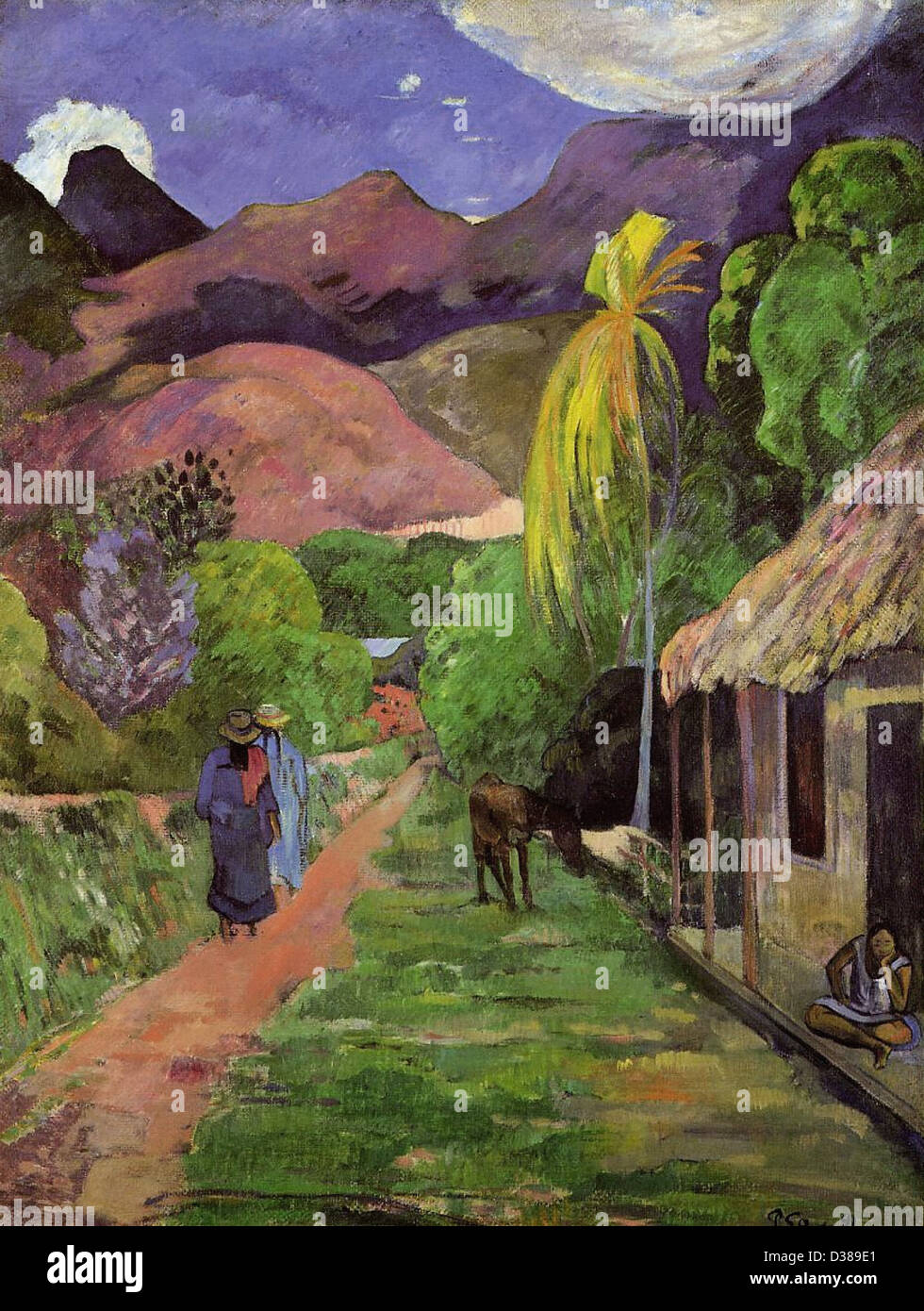 Paul Gauguin Tahiti street 1891 Toledo Museum of Art Stock Photo