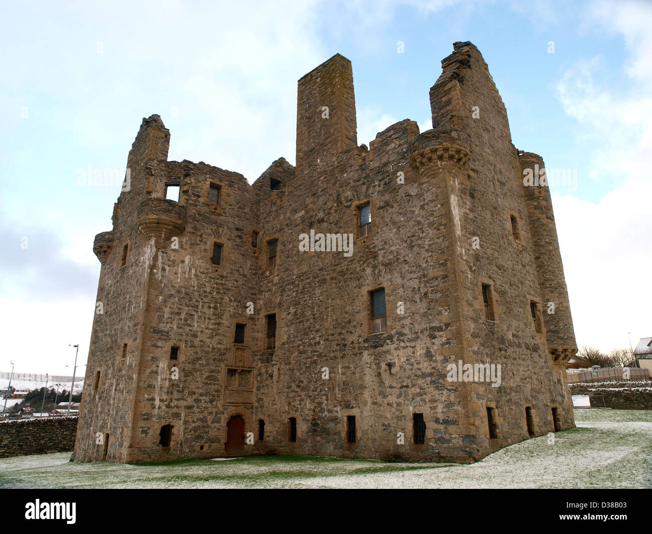 Scalloway Castle, in the Scottish Shetland Islands, on a winter morning Stock Photo