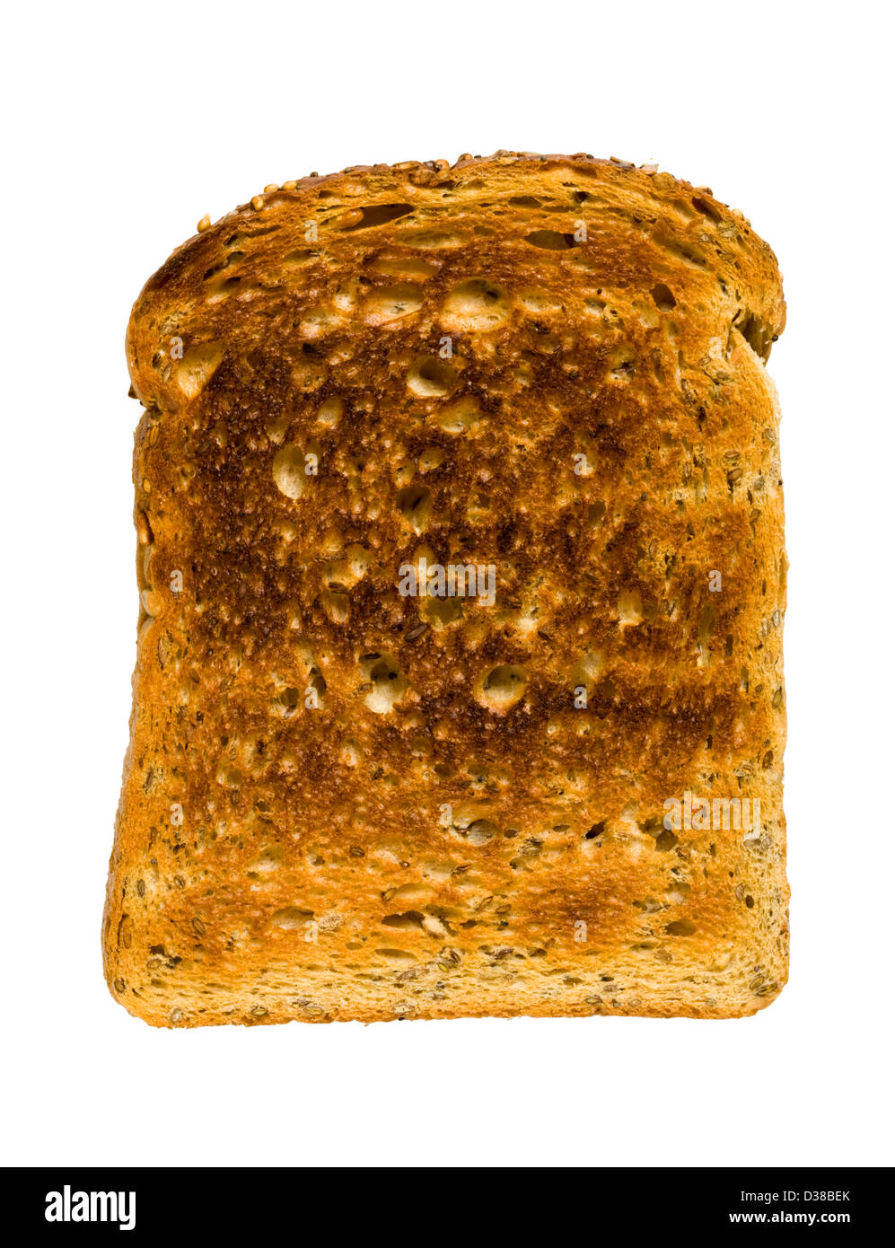 Slice of toast (brown, wholemeal bread). Stock Photo