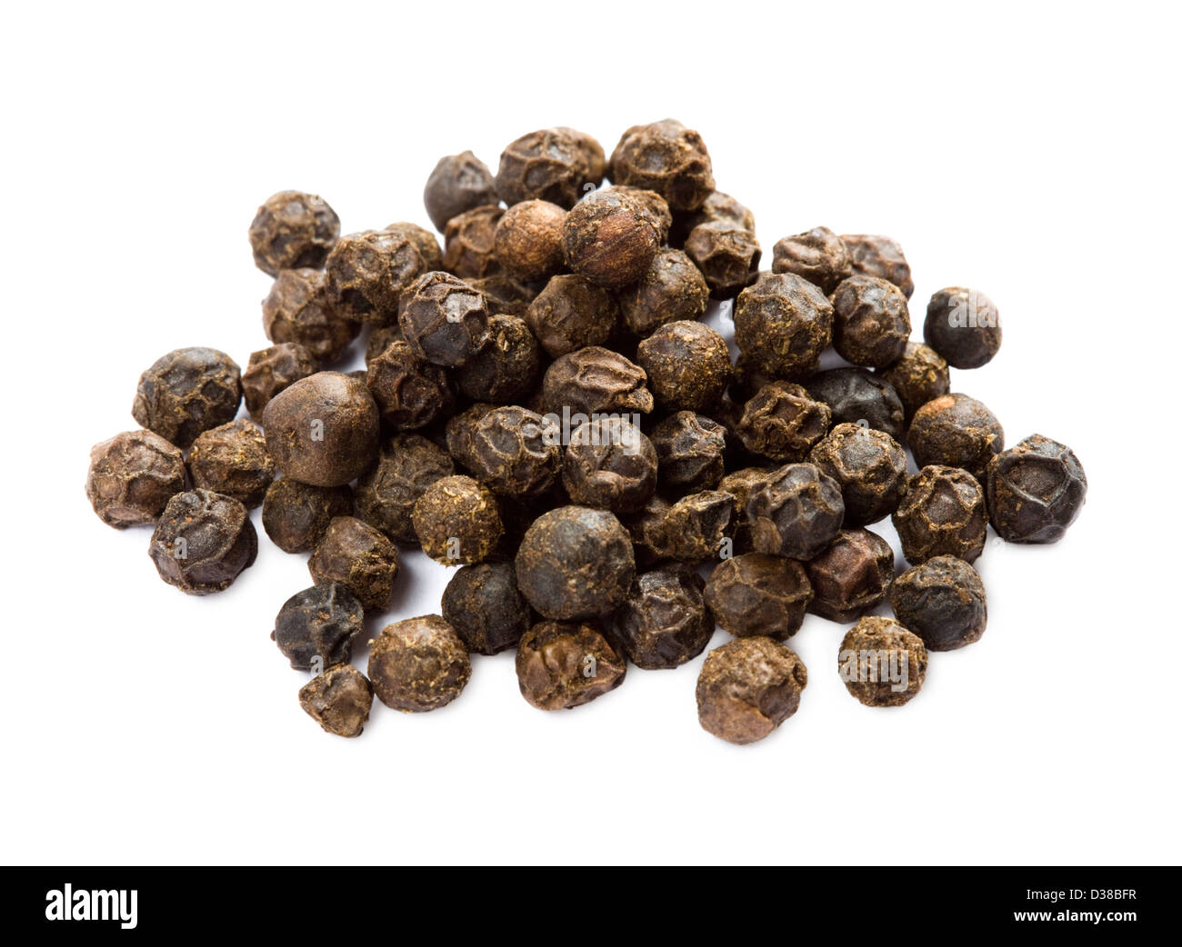 Black peppercorns. Stock Photo
