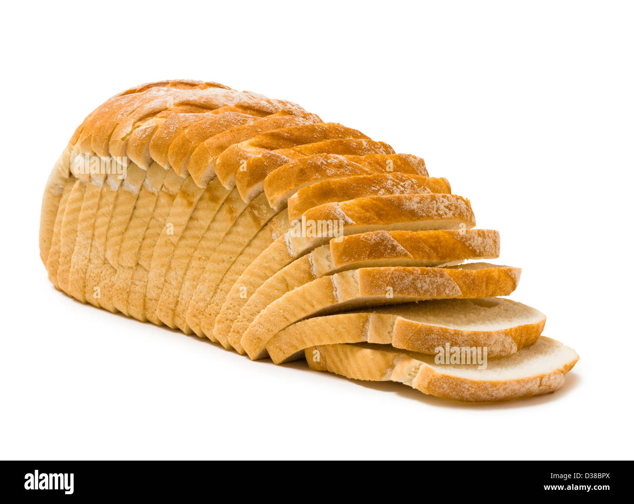 Loaf of sliced white bread. Stock Photo