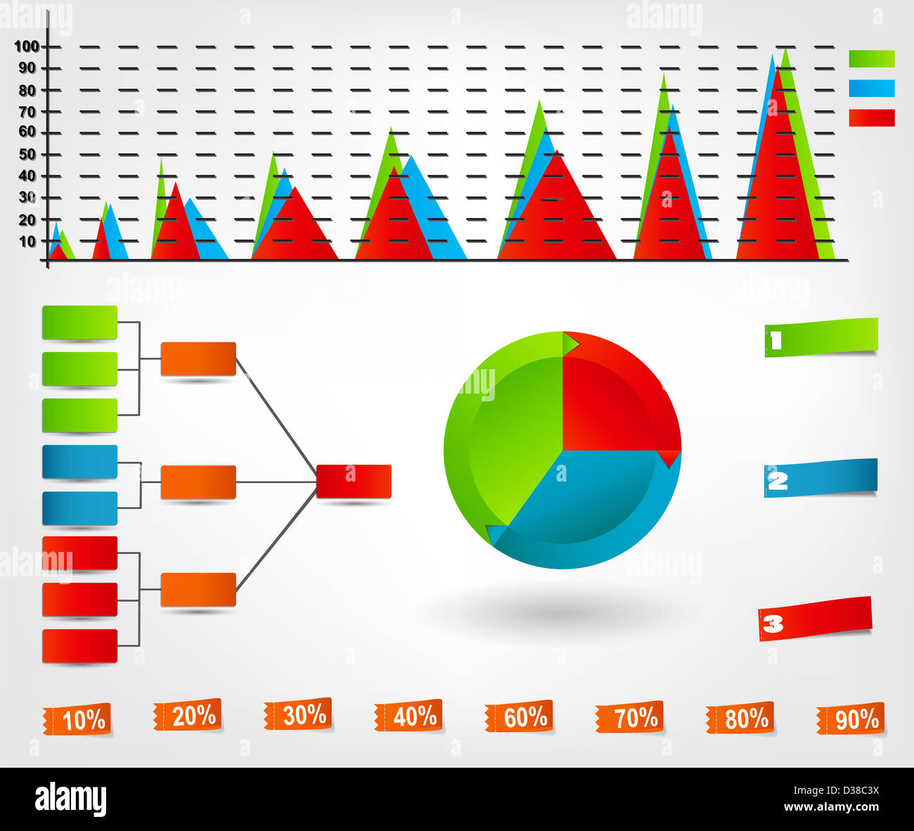 Concept of colorful circular banners with arrows for different business ...