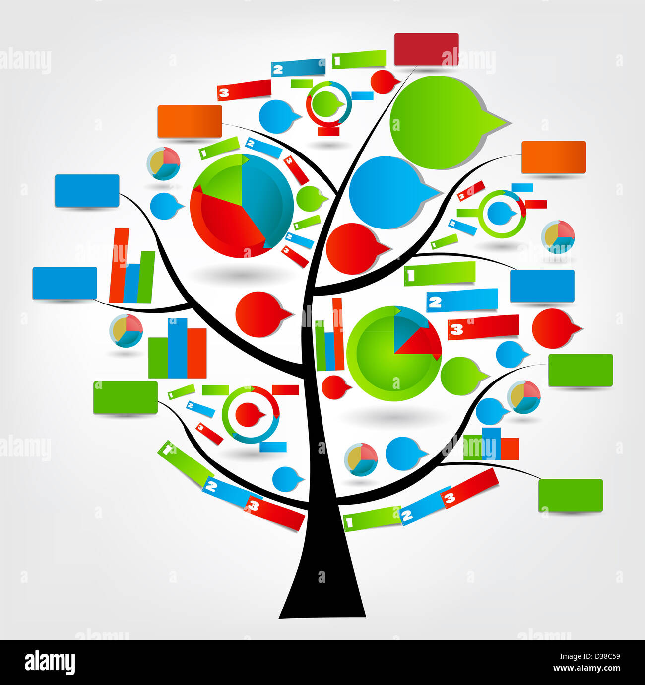 Concept of colorful circular banners with arrows for different business ...