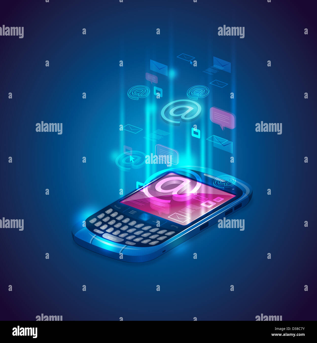 Illustrative image of mobile phone representing business networking Stock Photo