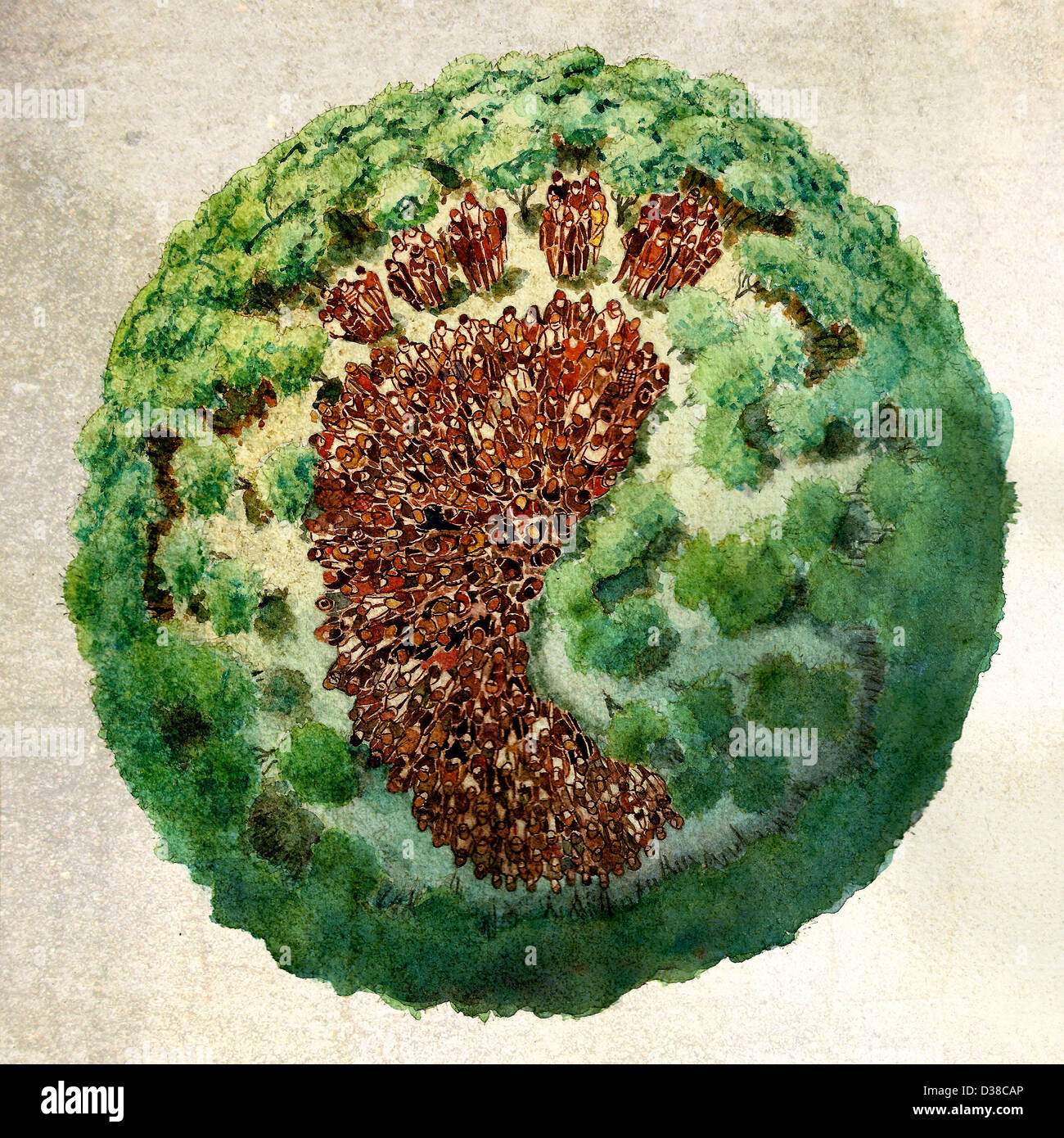 Vector concept of global footprint Stock Photo