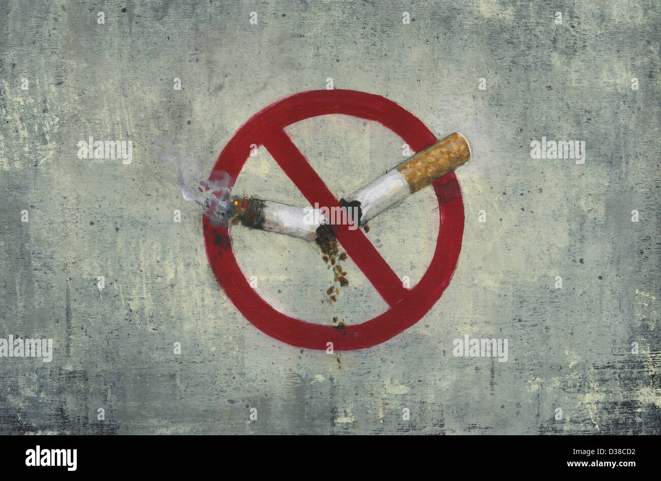 Illustrative image of no smoking sign Stock Photo