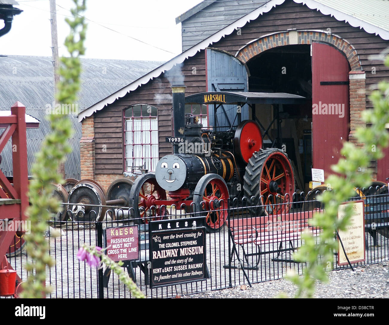 Steam Traction Engine with Smiley Face, Tenterden, Kent Stock Photo
