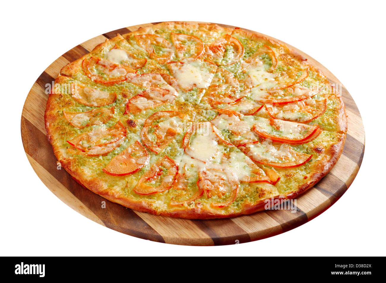 Pizza with tomato and cheese . italian kitchen. Studio Stock Photo