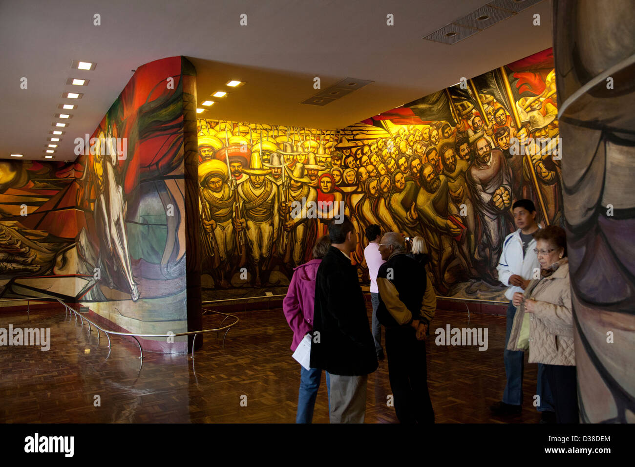 'Del porfirismo a la revolución' Mural at Chapultepec Castle in Mexico City DF Stock Photo
