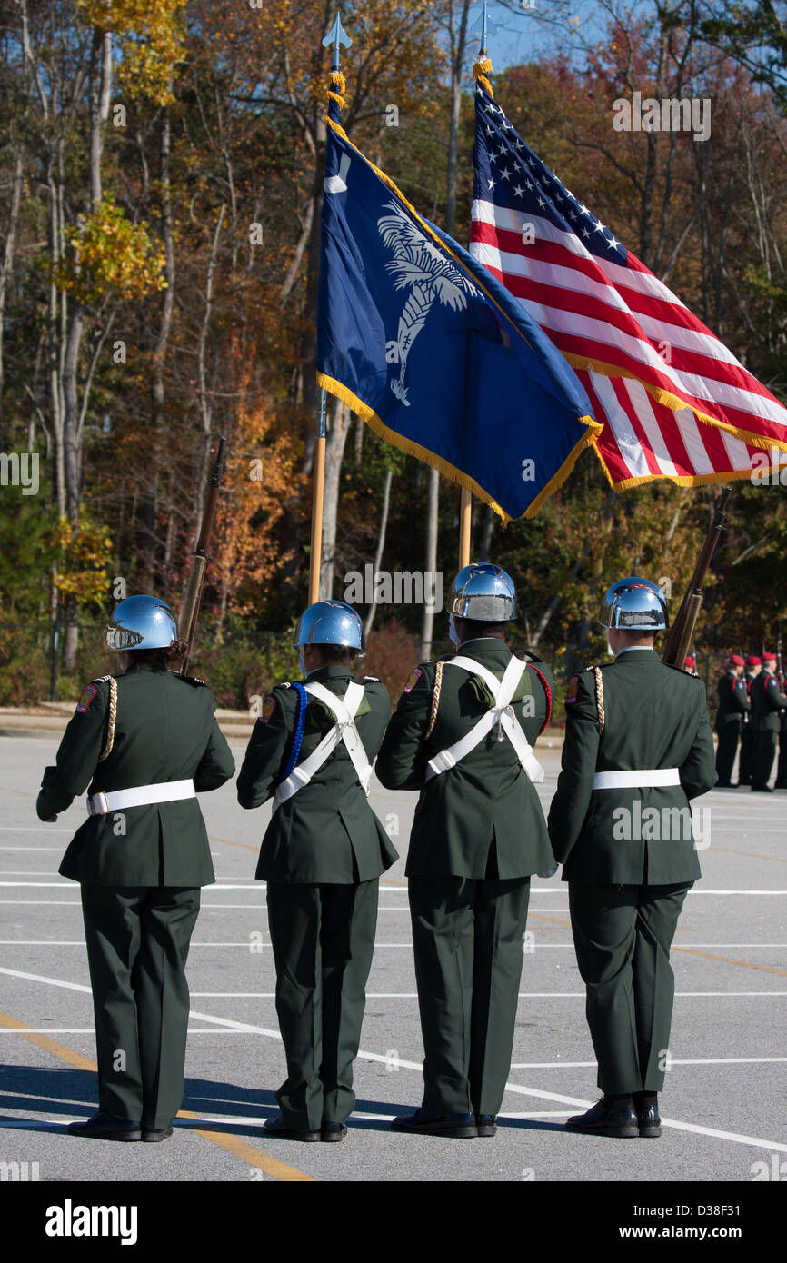 Colorized Hunters Rotc Junior ROTC Color Guard Stock Photo - Alamy