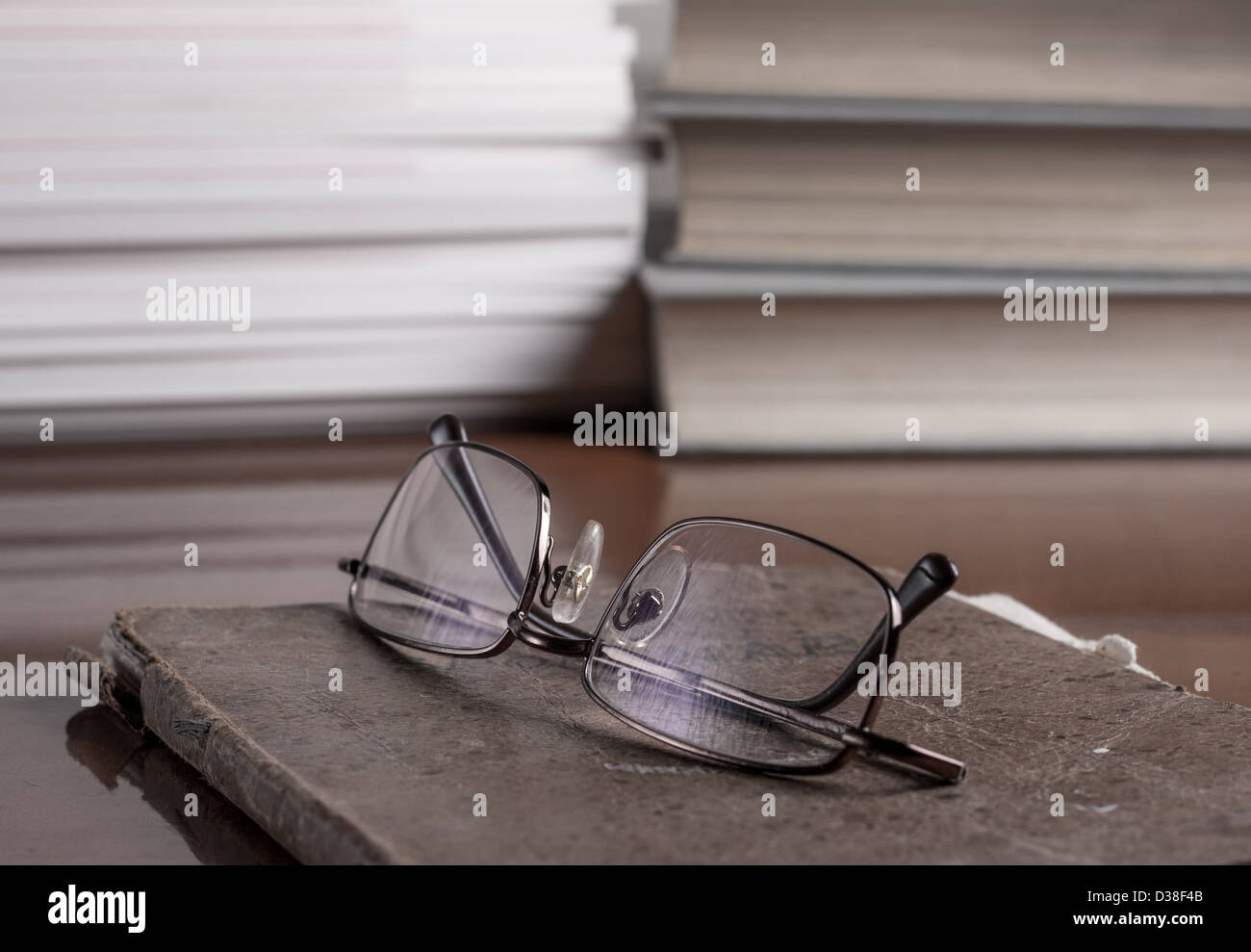 books and volumes on the table,shallow depth of field Stock Photo