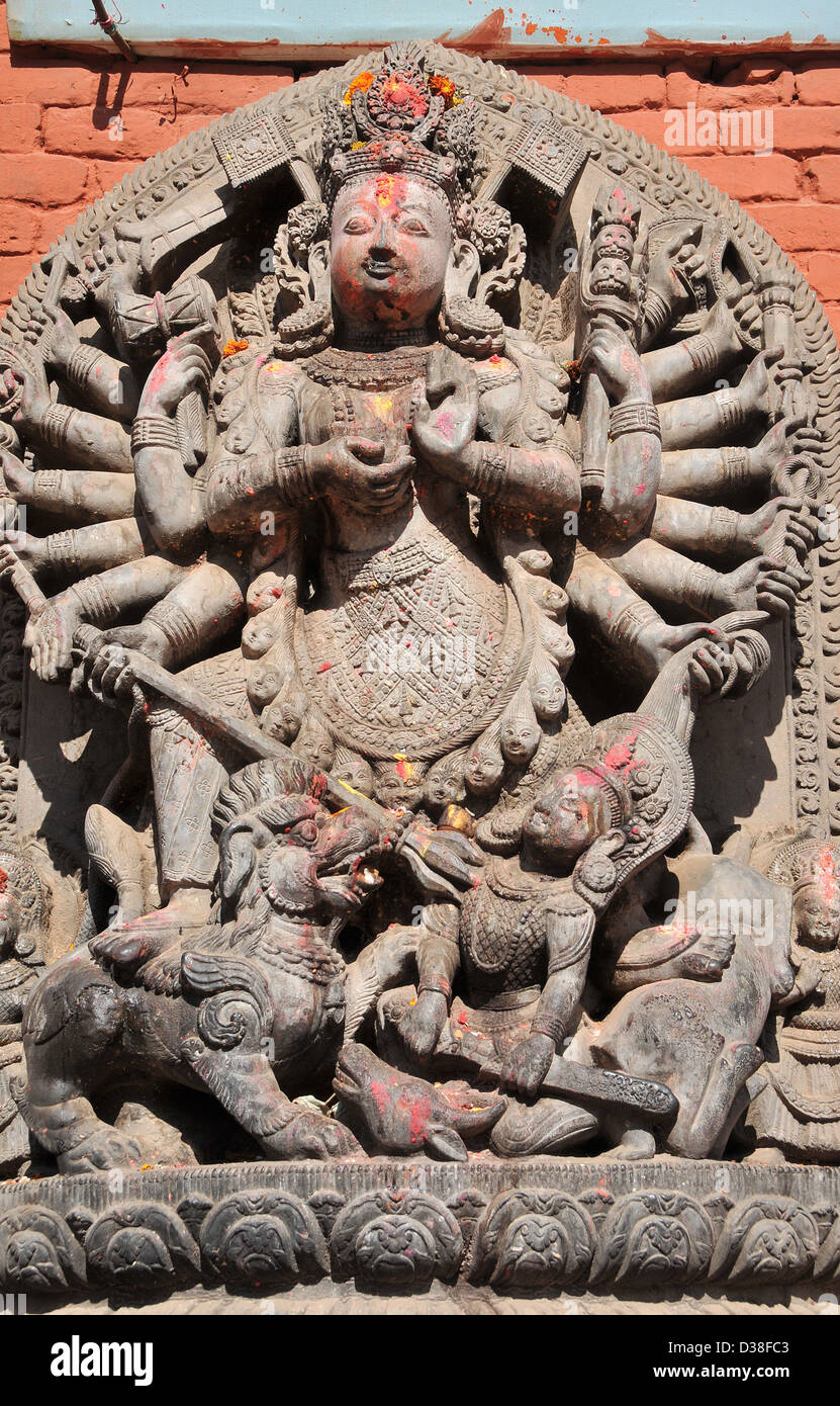 Durga statue, Durbar square, Bhaktapur, Nepal Stock Photo Alamy