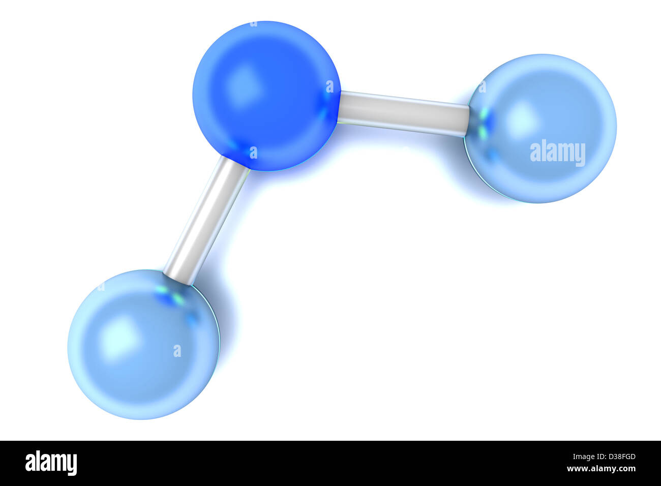 A H2O - Water Molecule. 3D rendered Illustration. Stock Photo