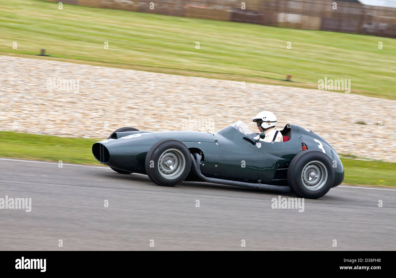1958 BRM Type 25 with driver Gary Pearson during the Richmond & Gordon Trophy race at 2012 Goodwood Revival, Sussex, UK Stock Photo