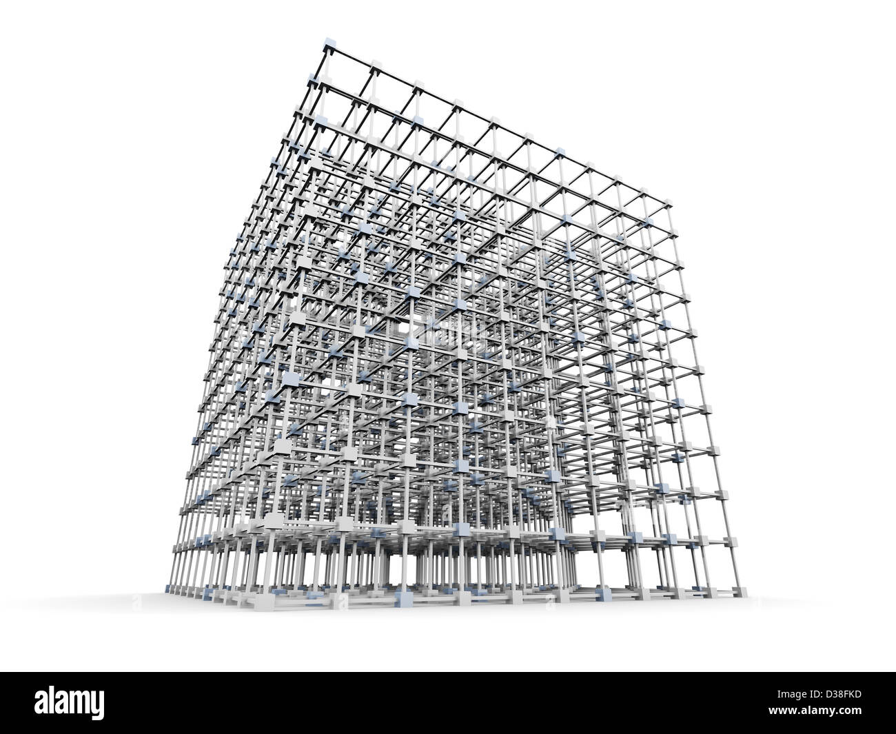 3D rendered Illustration. A 3 dimensional grid. Isolated on white Stock ...