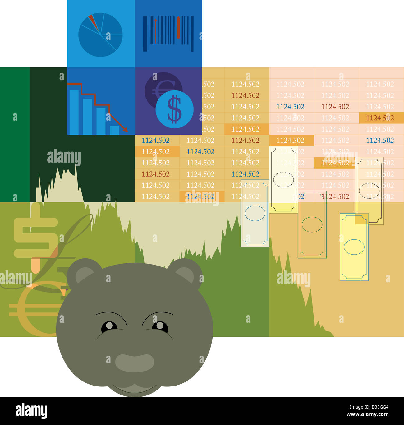 Illustration showing the bear market Stock Photo