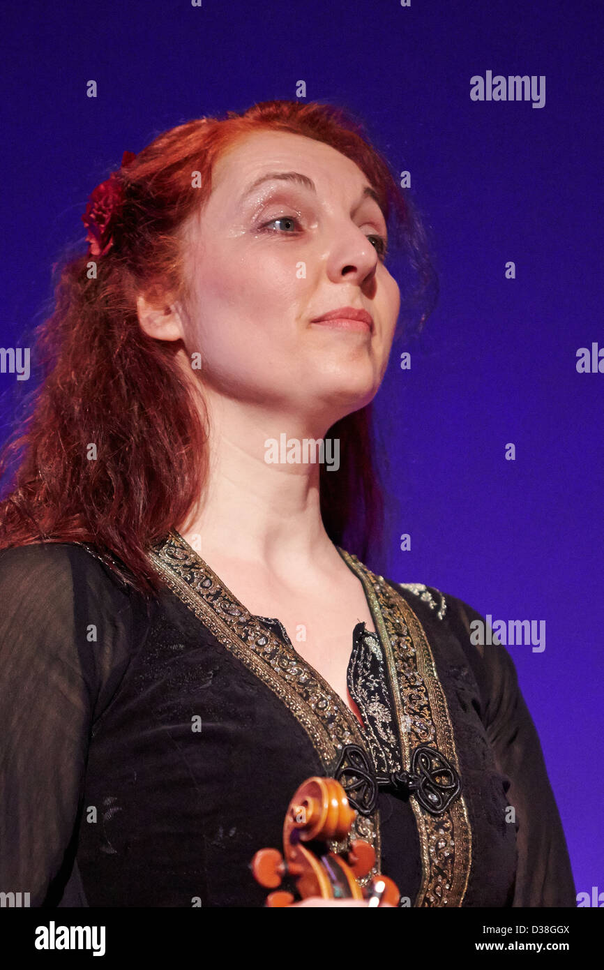 Gundula Gruen from gypsy group Tatcho Drom performs at the Holocaust Memorial Day 2013 UK Commemoration event held in London Stock Photo