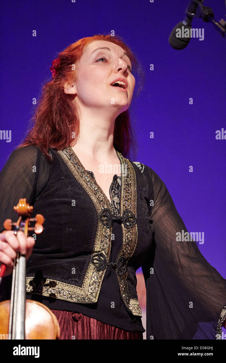 Gundula Gruen from gypsy group Tatcho Drom performs at the Holocaust Memorial Day 2013 UK Commemoration event held in London Stock Photo