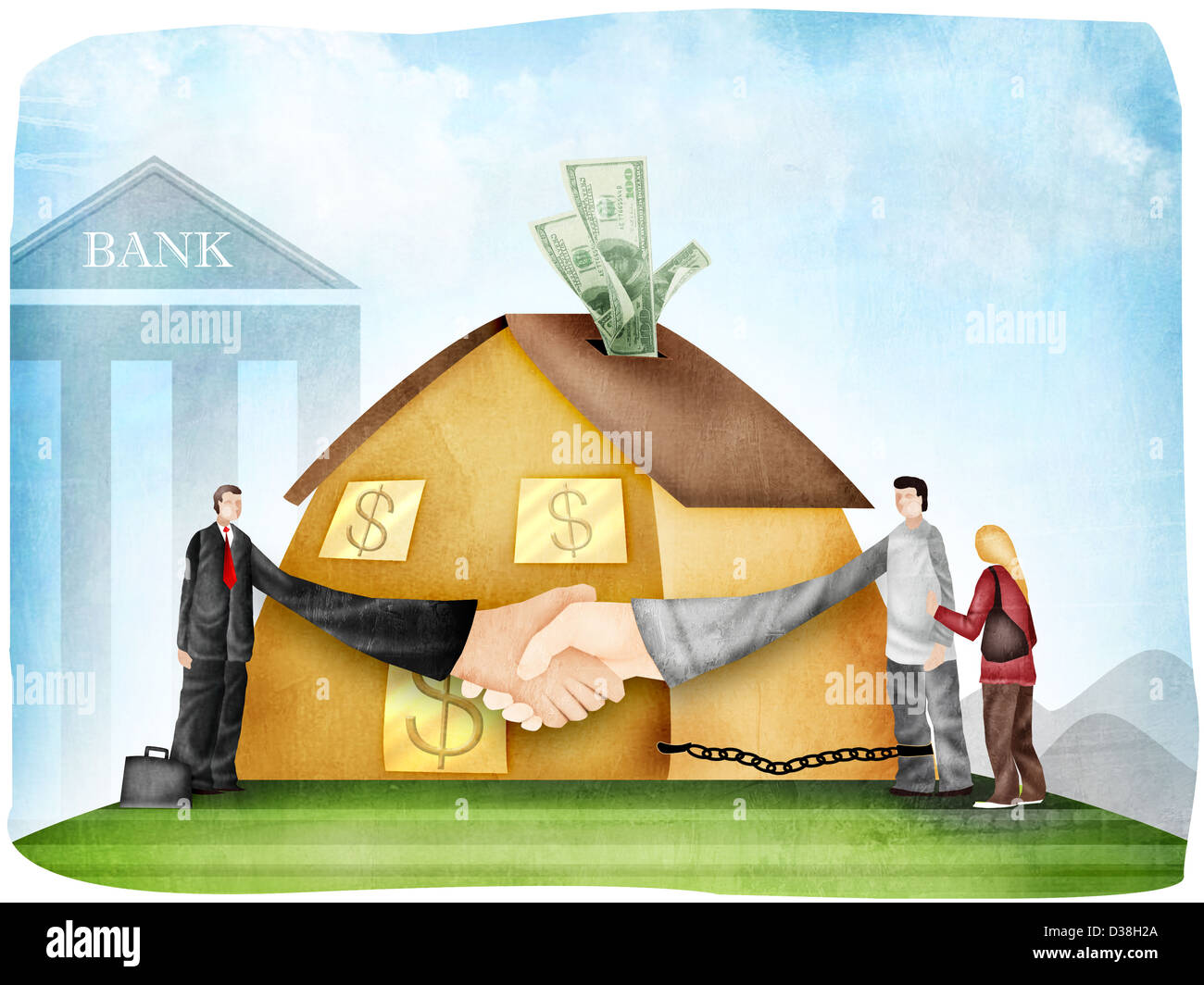 Handshake after a home loan agreement Stock Photo