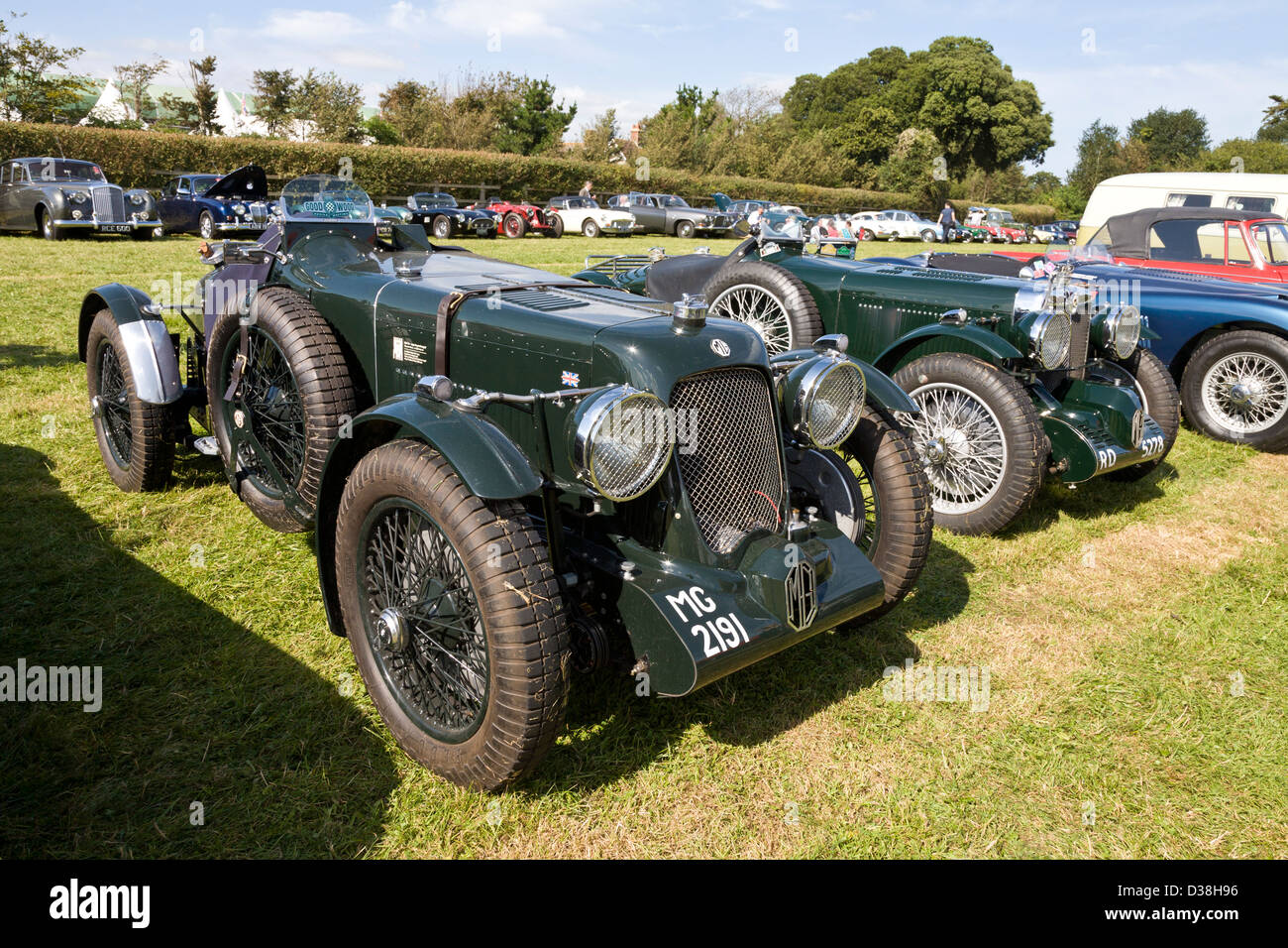 1933 MG K type, reg MG2191, in the classic vehicle car park, 2012 Goodwood Revival, Sussex, UK. Stock Photo