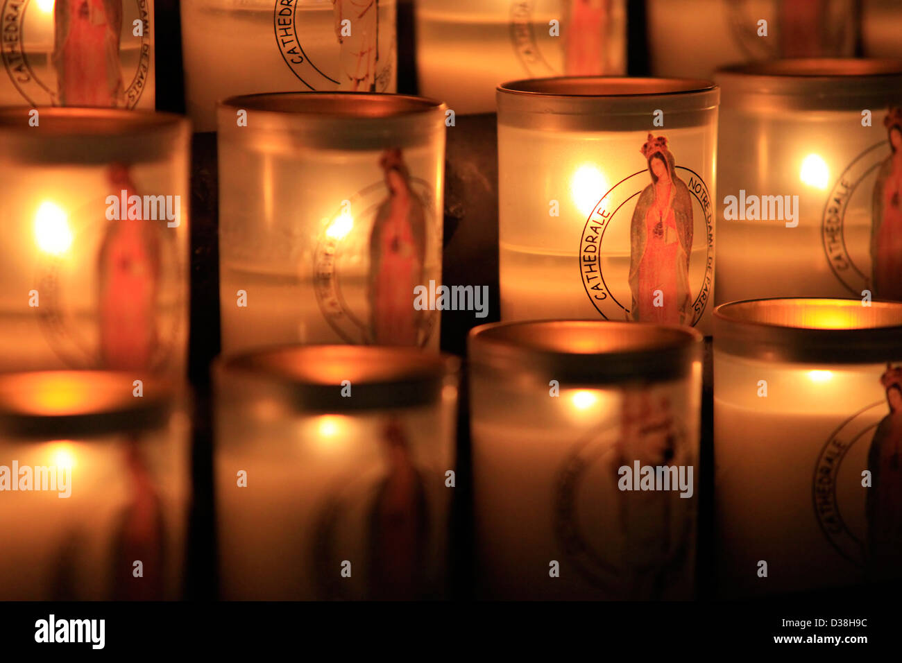 Candles inside Notre Dame de Paris. France Stock Photo - Alamy