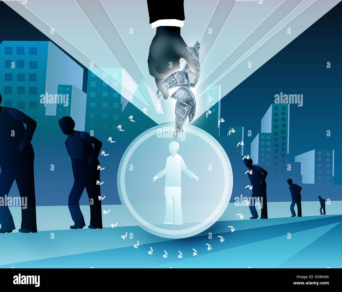 Illustration representing benefits of health insurance Stock Photo