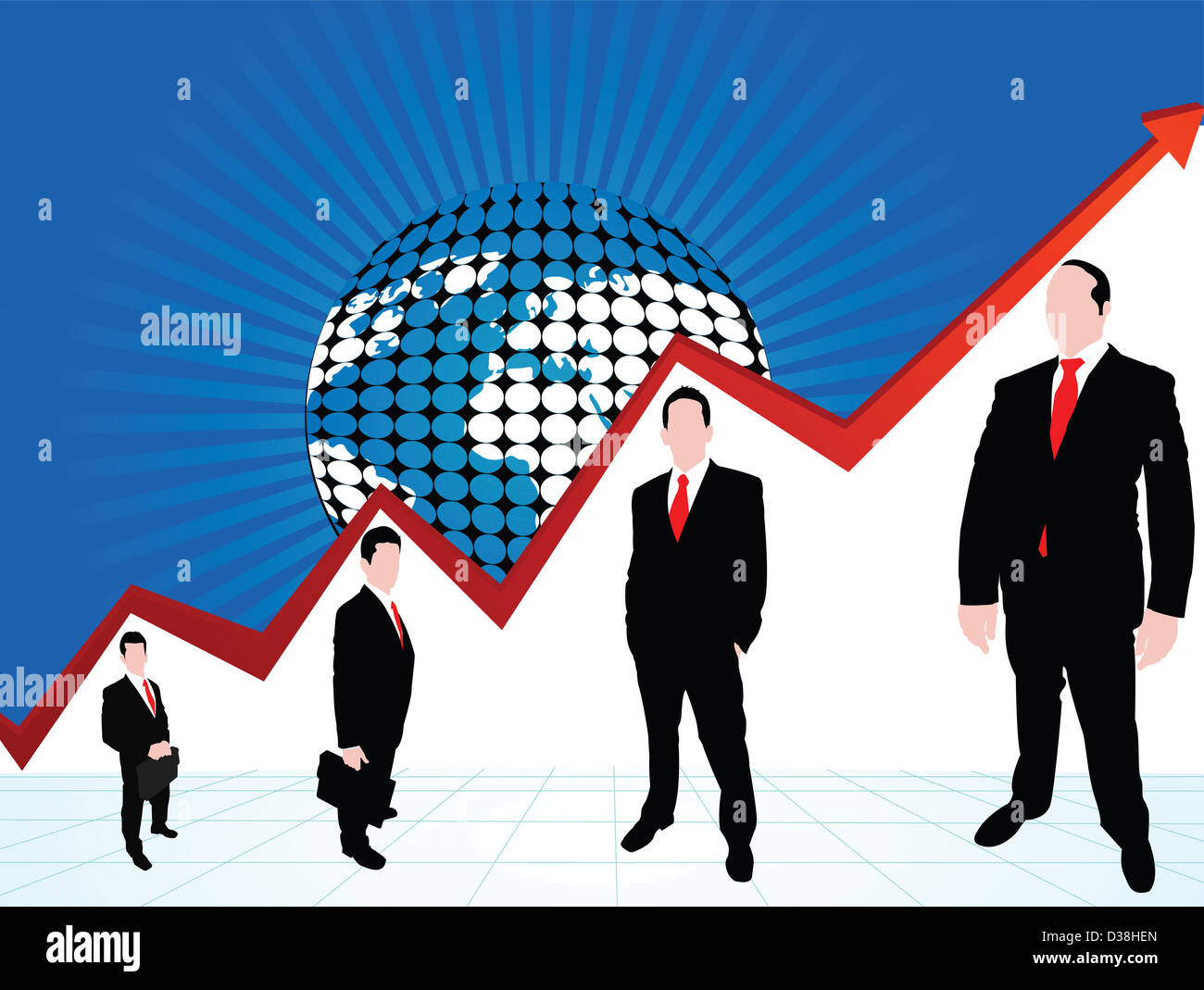 Illustrative representation of global profit Stock Photo