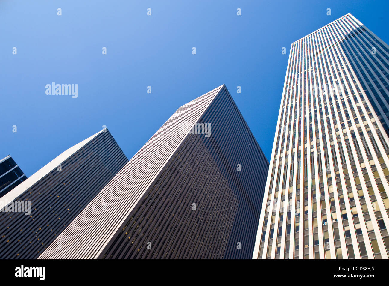 Low angle view of urban skyscrapers Stock Photo