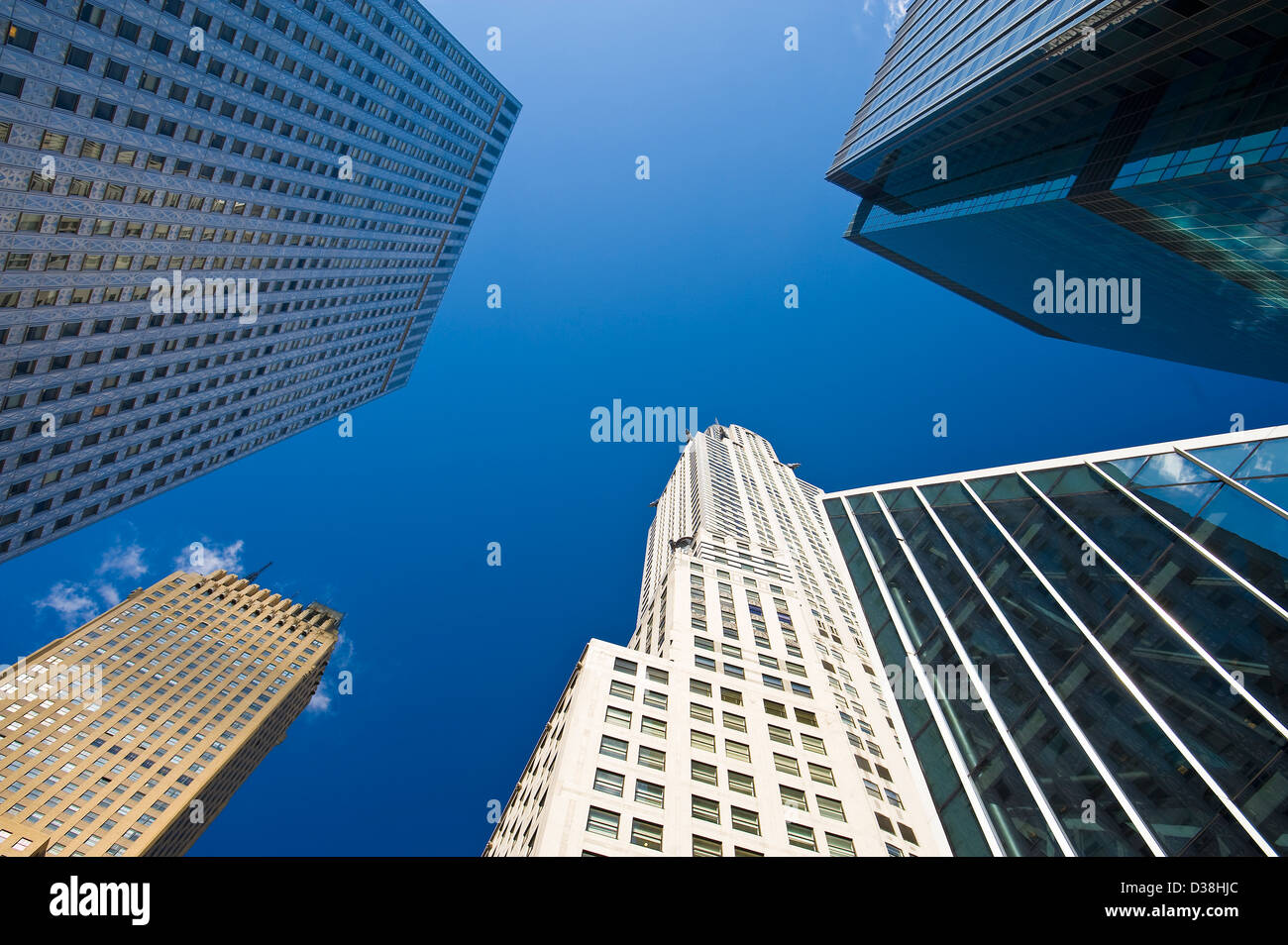 Low angle view of urban skyscrapers Stock Photo - Alamy