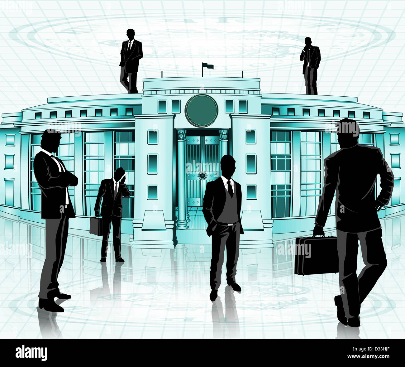 Businessmen In Front Of A Central Bank Reserve Bank Of India