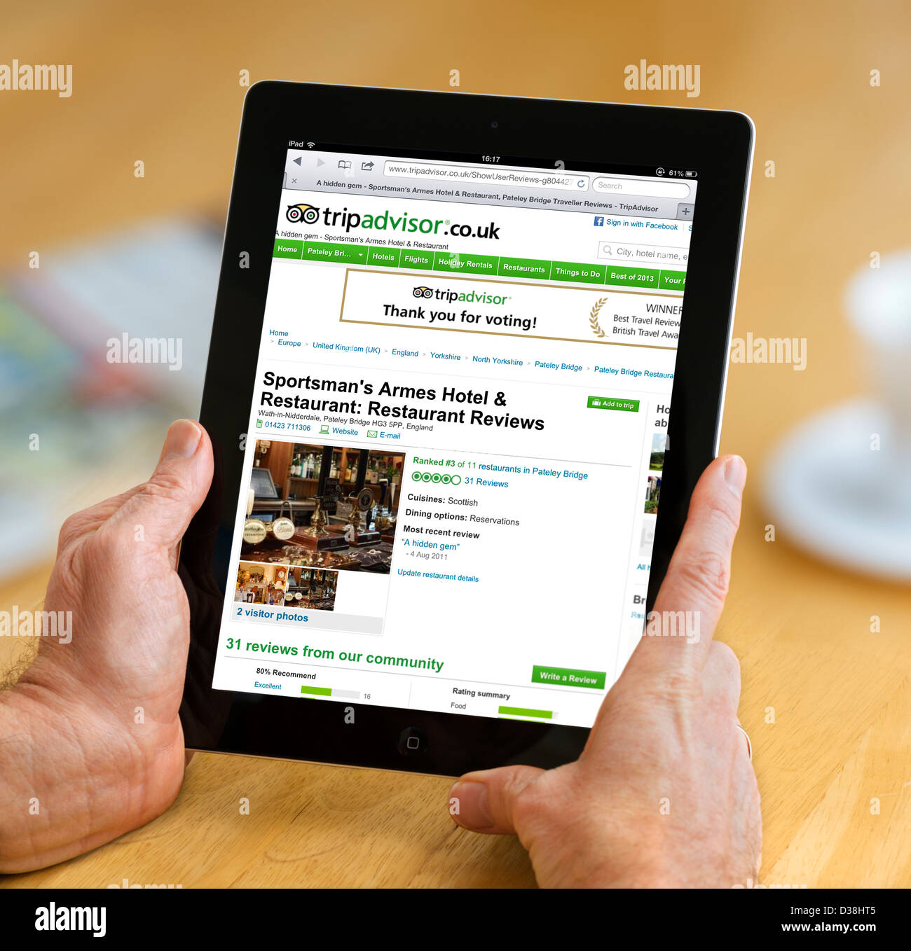 The TripAdvisor UK website viewed on a 4th generation Apple iPad Stock Photo