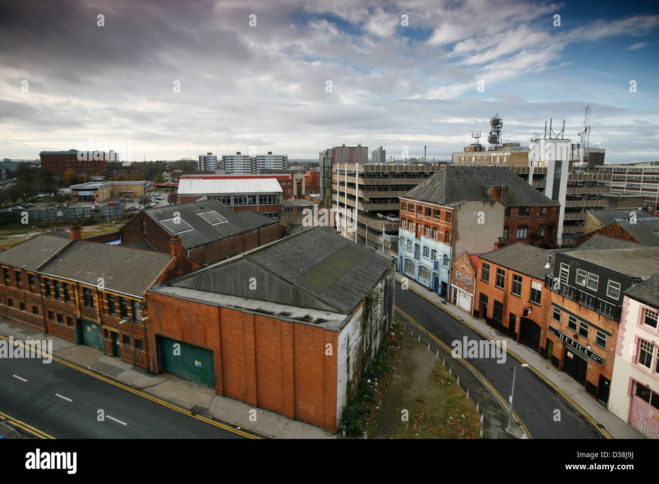 View of Waterhouse Lane , Hull from Princes Quay car park Stock Photo