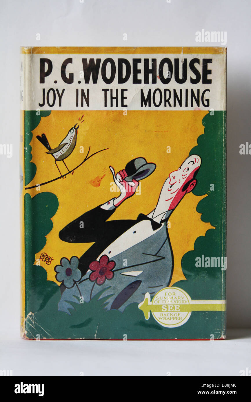 Vintage Book Cover P G Wodehouse and Joy in the Morning Stock Photo